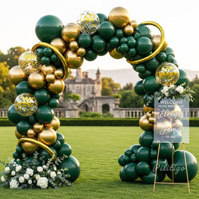 PALITIGO emerald and gold palette suits graduations, weddings, and baby showers.