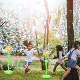 Palksky bubble machine operates automatically for hands-free bubbles