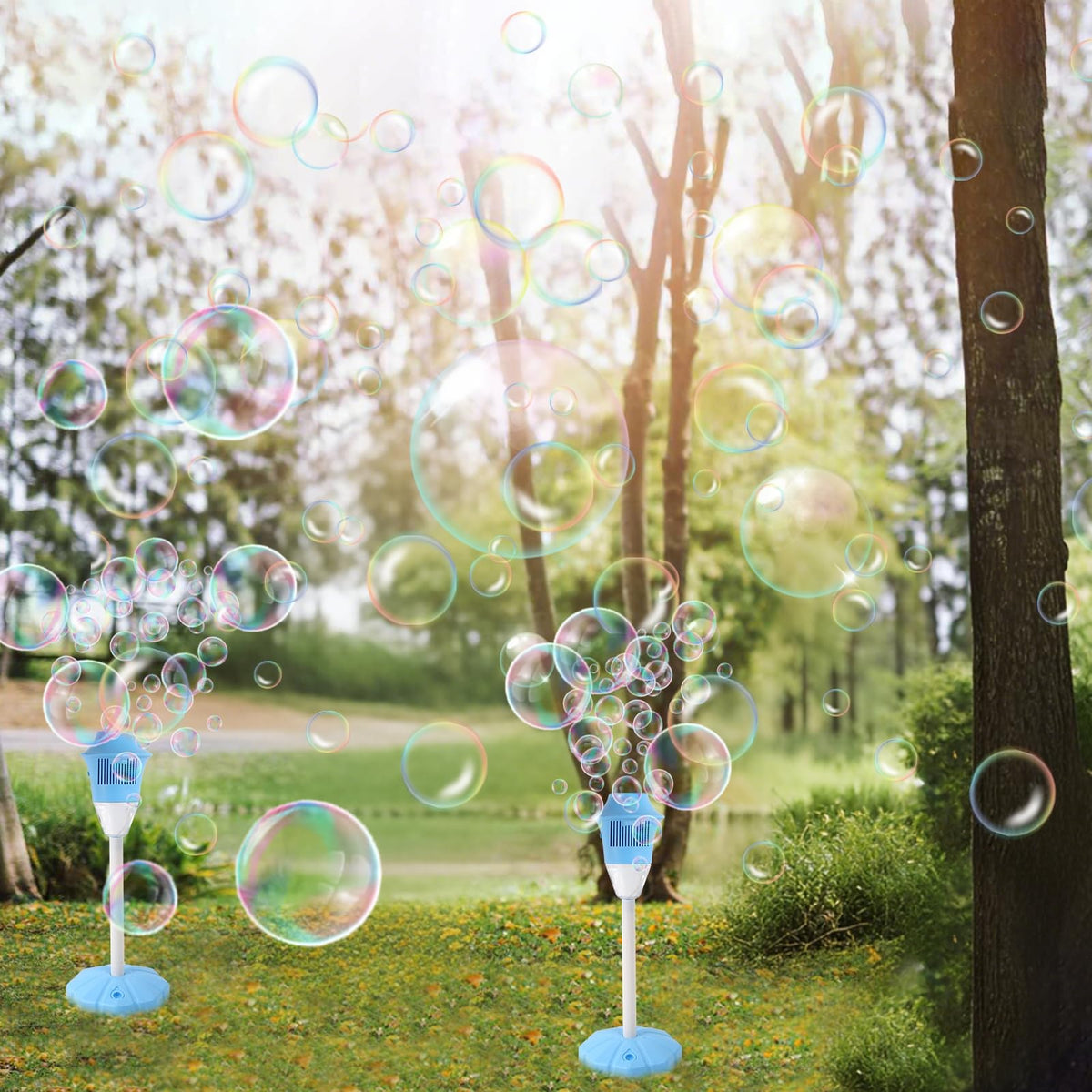 Palksky bubble machine is battery-powered for portable outdoor use.