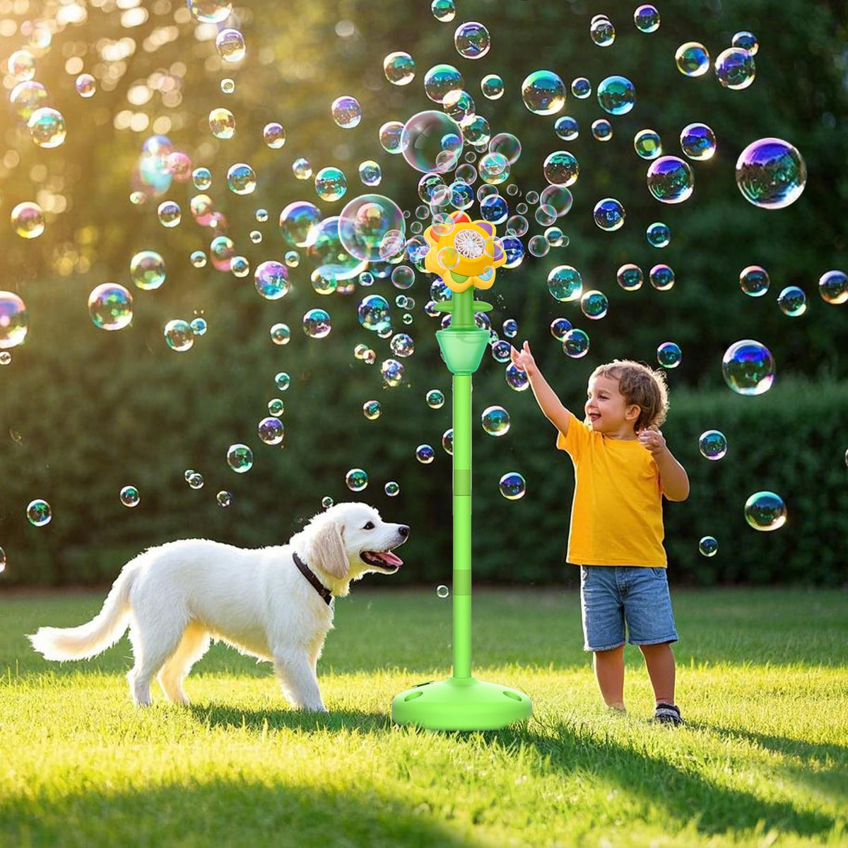 Palksky bubble machine with flower head sparks outdoor playtime