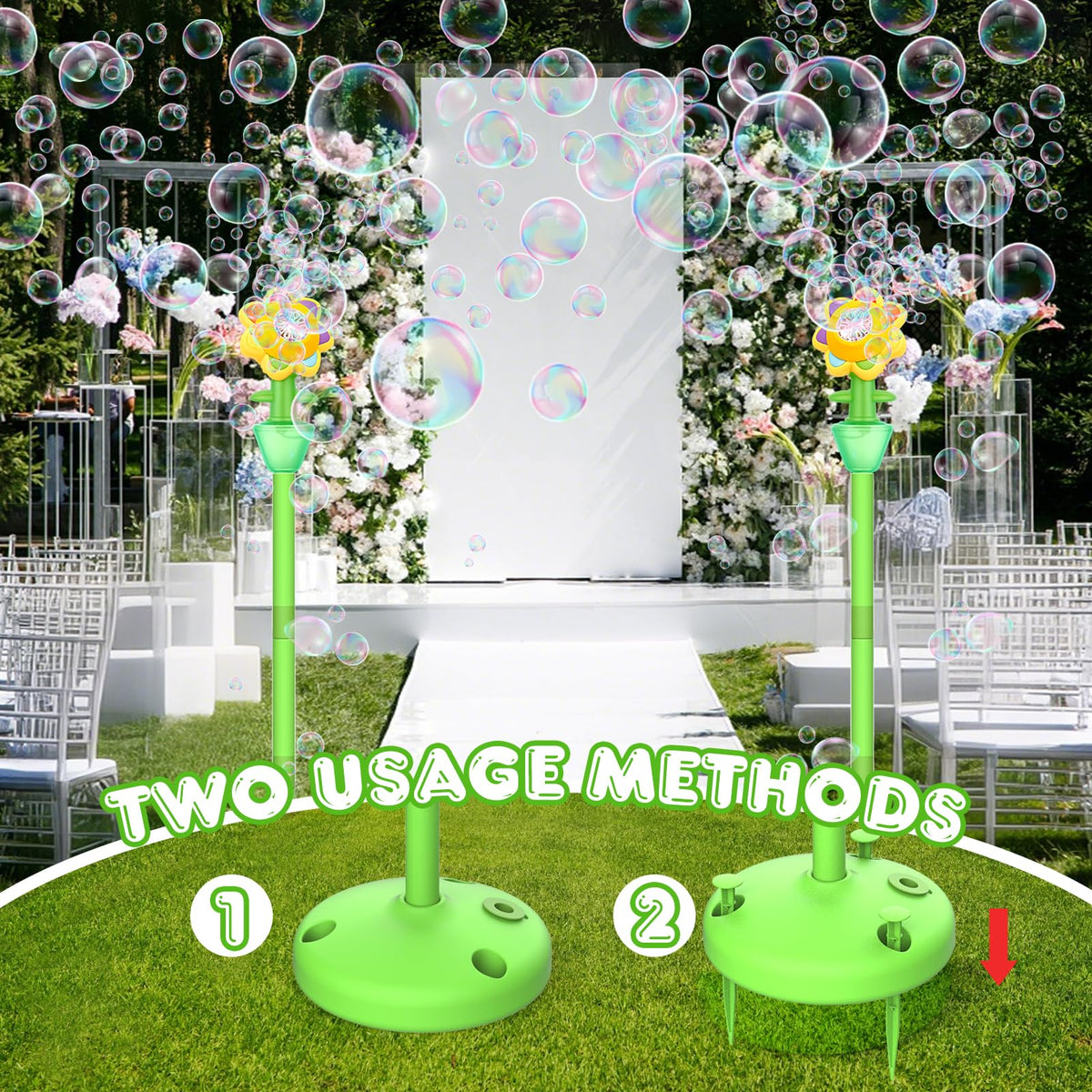 Palksky bubble machine at an outdoor party setup for guests