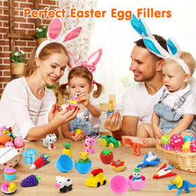 Palmatte colorful food erasers ideal for color recognition activities.