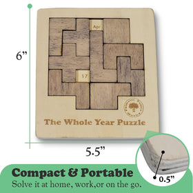 Palmetto Puzzle Works compact wooden puzzle on a desk during study break