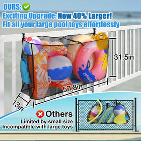 Dual bag setup with side pockets for small items near the pool