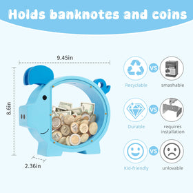 Pamctry piggy bank with name stickers for personalized birthday gift