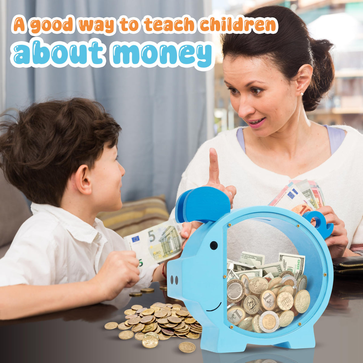 Pamctry piggy bank reusable design with easy unscrew access