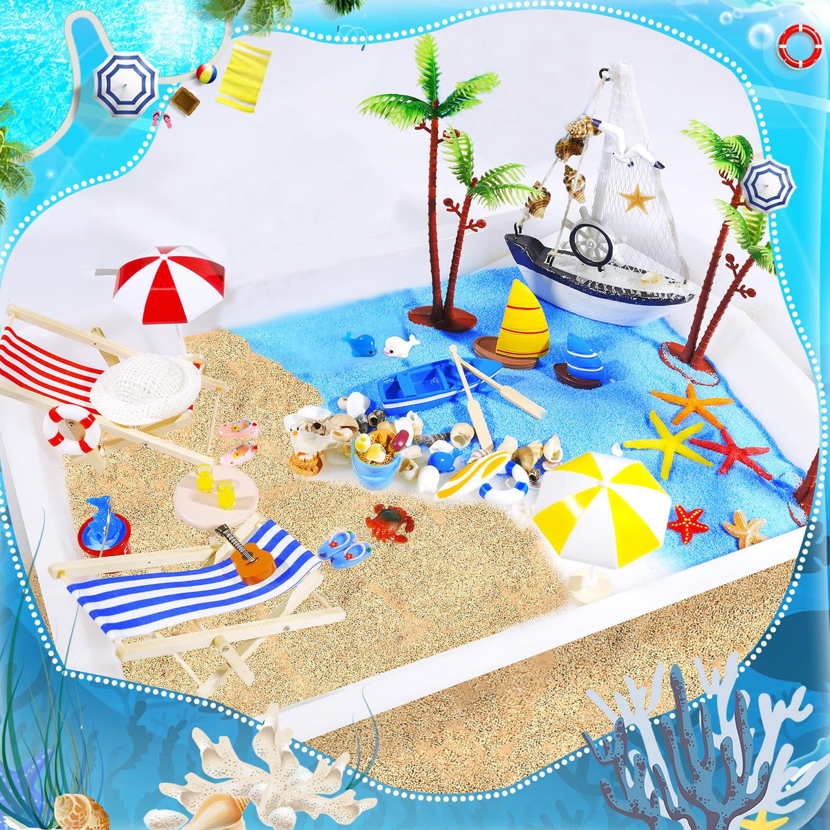 Pamonrueer floating ring miniatures brighten beach dioramas and toppers.