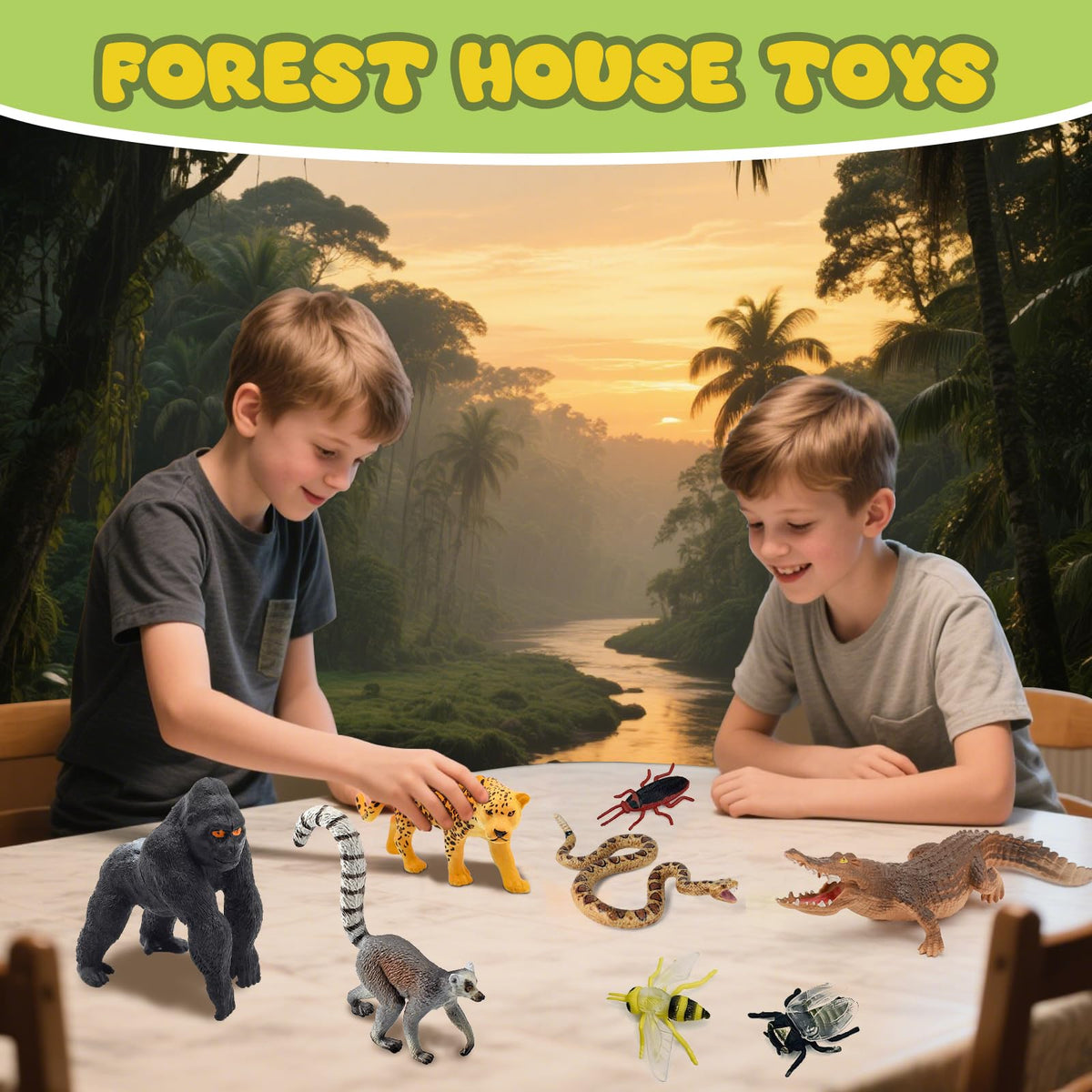 Pamonrueer model trees create depth in rainforest scenes.