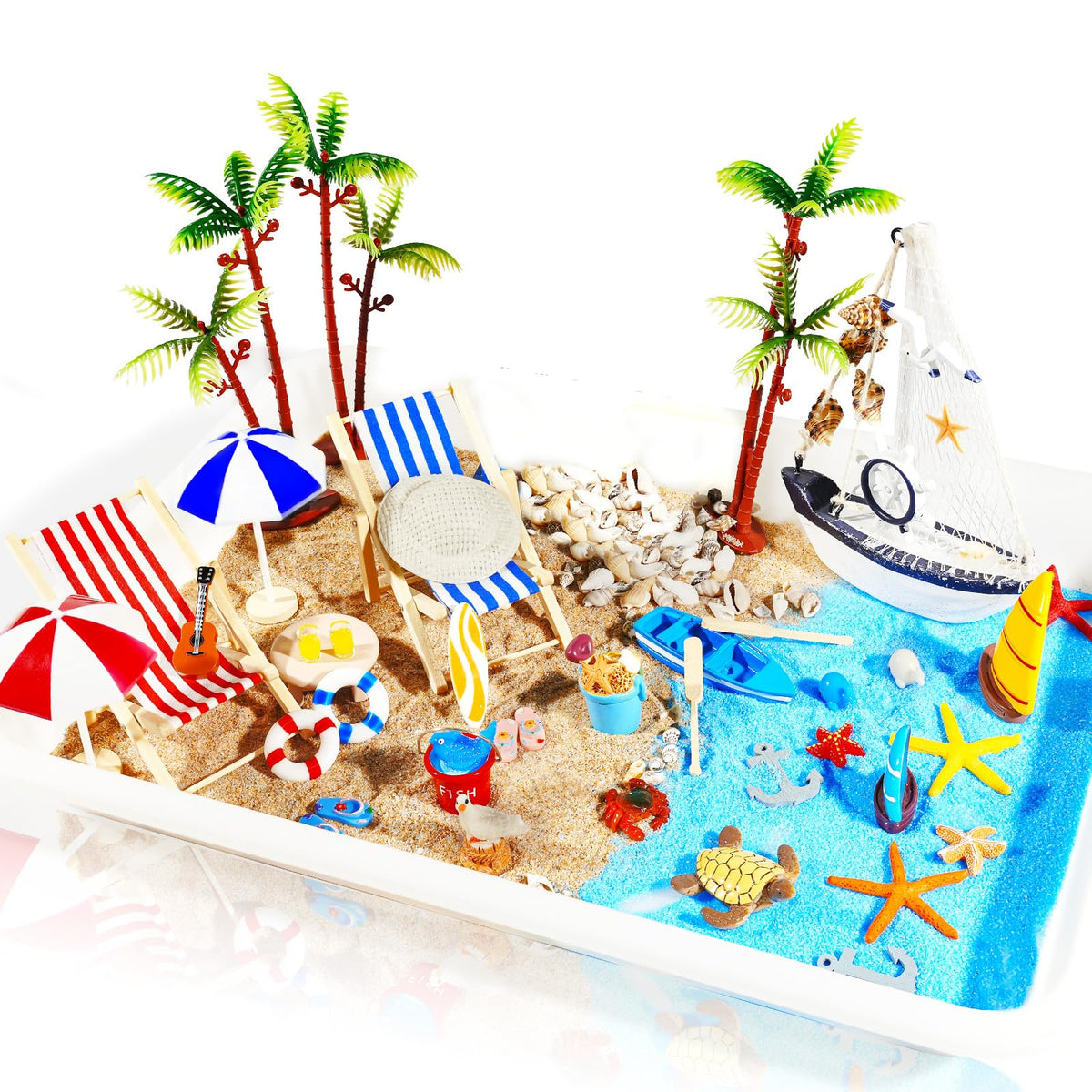 Pamonrueer striped sun umbrella miniatures, ideal for dessert toppers and coastal dioramas.