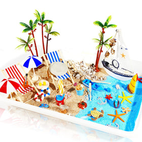 Pamonrueer striped sun umbrella miniatures, ideal for dessert toppers and coastal dioramas.