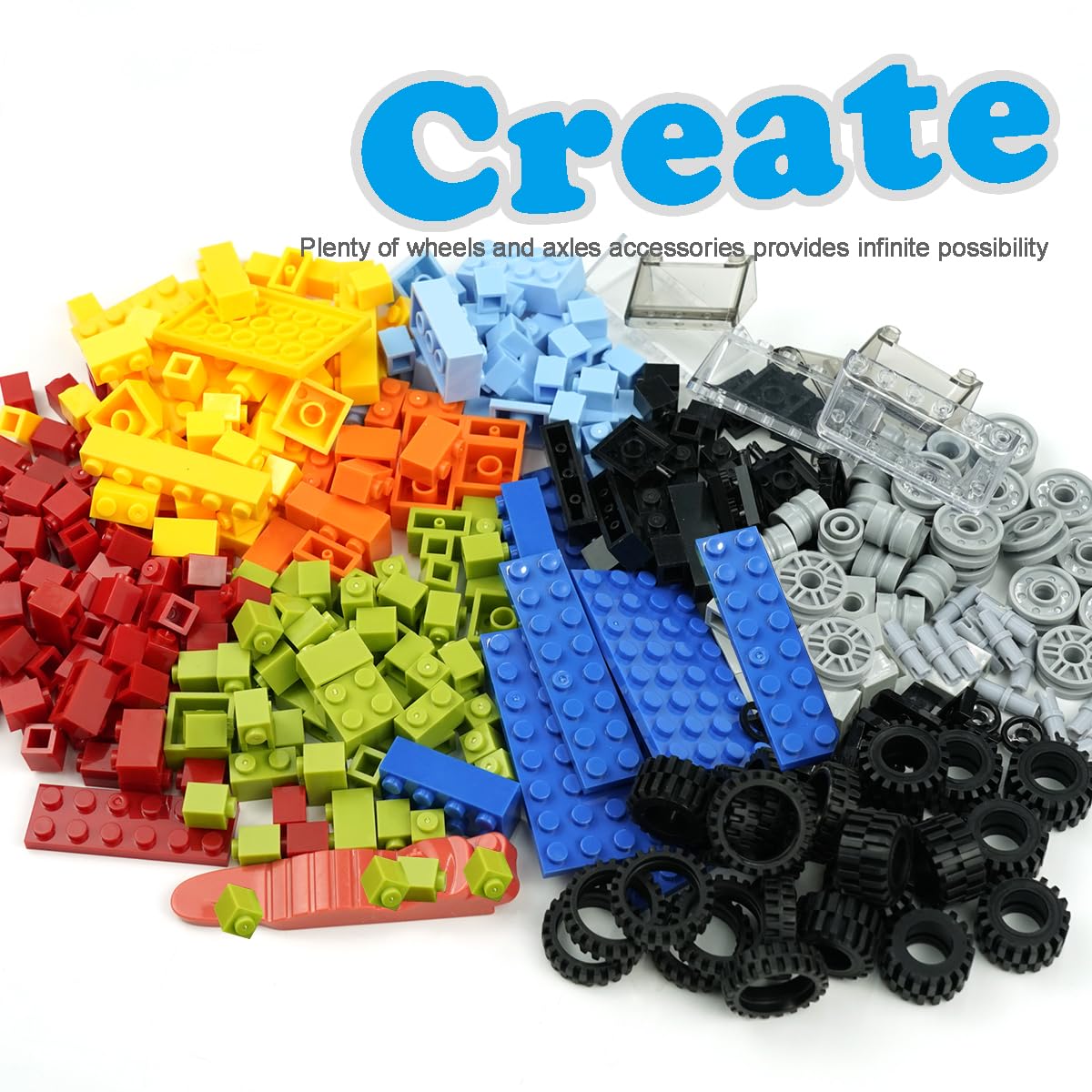 Pamvava Tires and Wheels set supports realistic rolling play