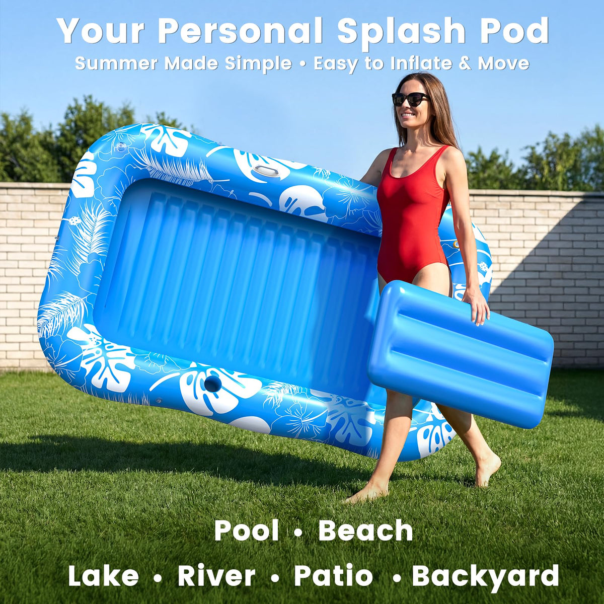 PanAdventure easy-to-inflate pool float for quick setup