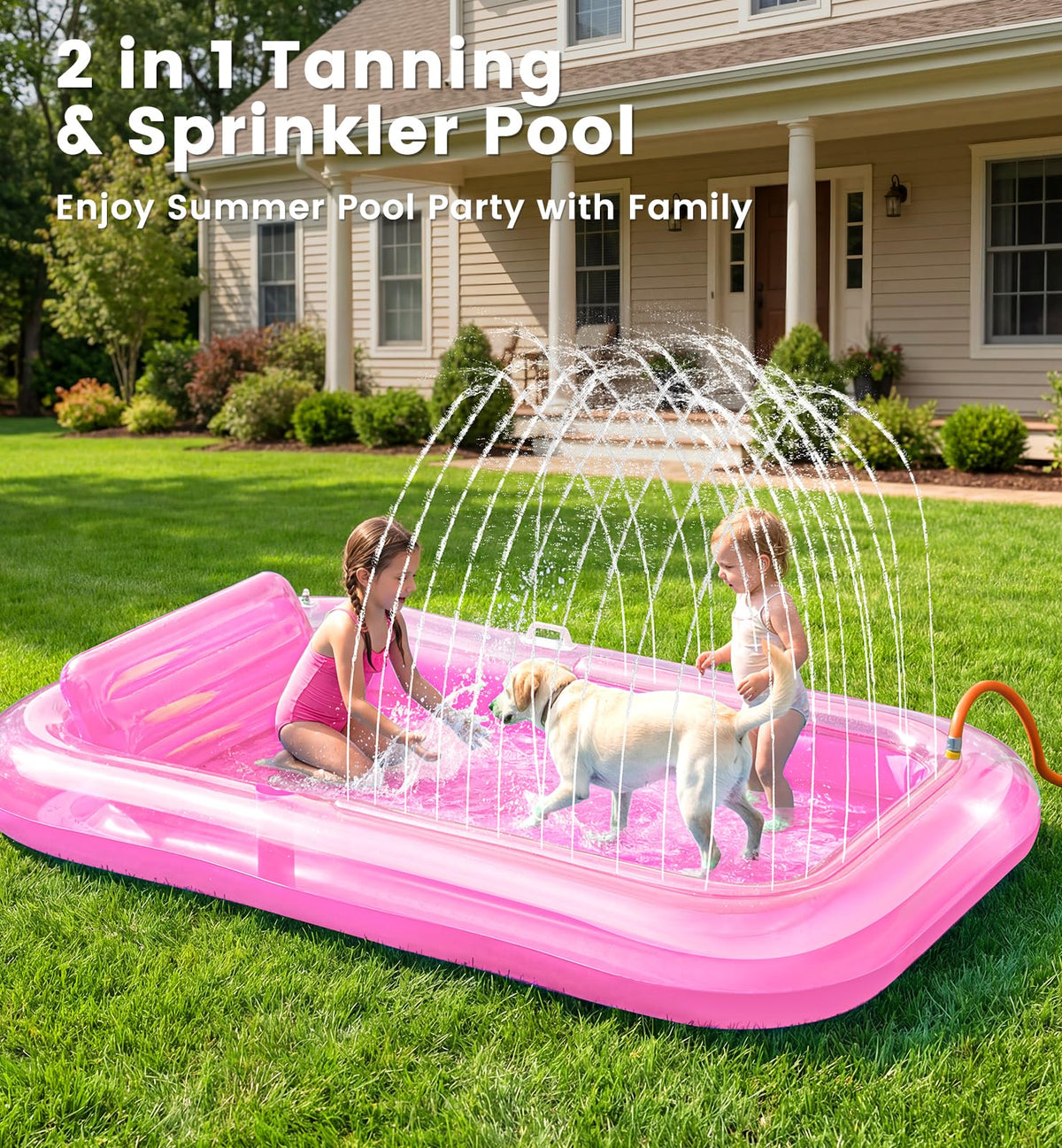 PanAdventure tanning lounger with removable pillow offers elevated head support.