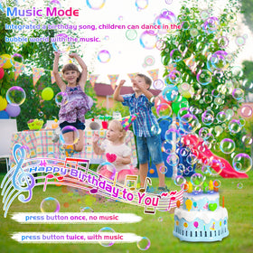 Panamalar Birthday Cake Bubble Machine lit by LEDs for evening celebrations