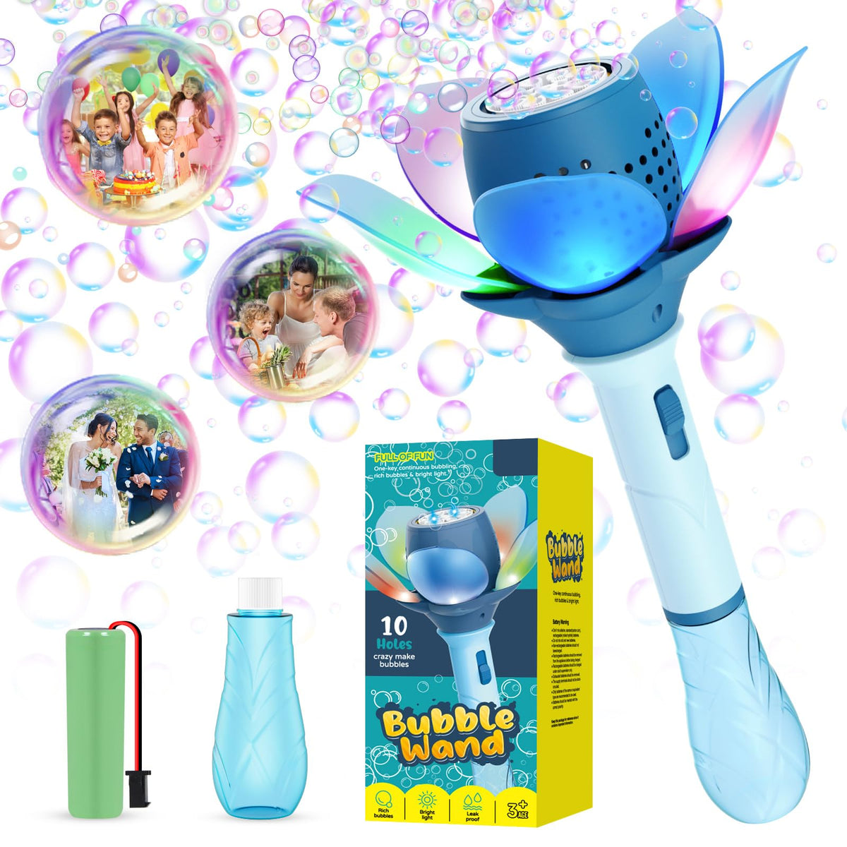 Panamalar electric bubble wand with a flower design for magical outdoor play