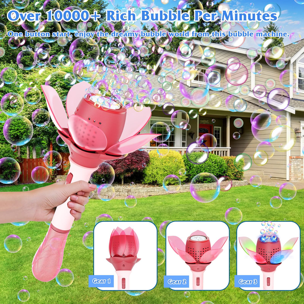 PANAMALAR rechargeable battery powers wireless bubble fun outdoors.