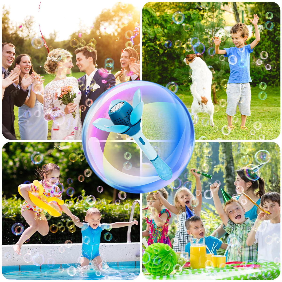 Wedding or festival setup enhanced by Panamalar bubbles for whimsy and photos