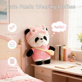 Panda Dudu plush with removable headband for dress-up play
