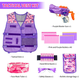 Pandahero purple Nerf blaster and foam darts for quick target practice