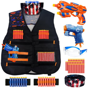 Pandahero tactical vest for Nerf compatibility during kid-friendly play.