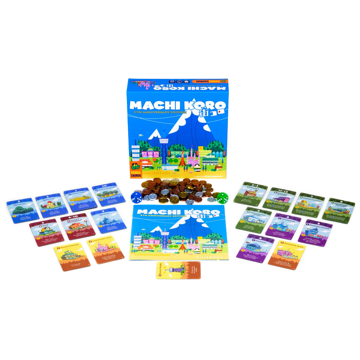 Pandasaurus Machi Koro dice roll close-up highlighting fast-turn decisions.