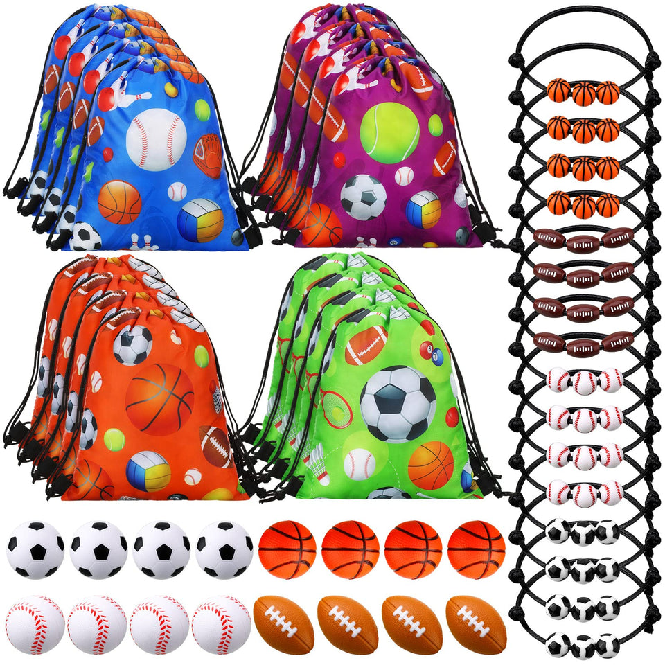 Panelee drawstring bag with baseball pattern, ideal for party favors and easy storage.