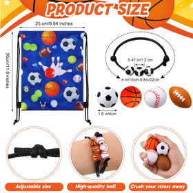 Panelee drawstring bag with basketball pattern, portable for gifts and event decor.