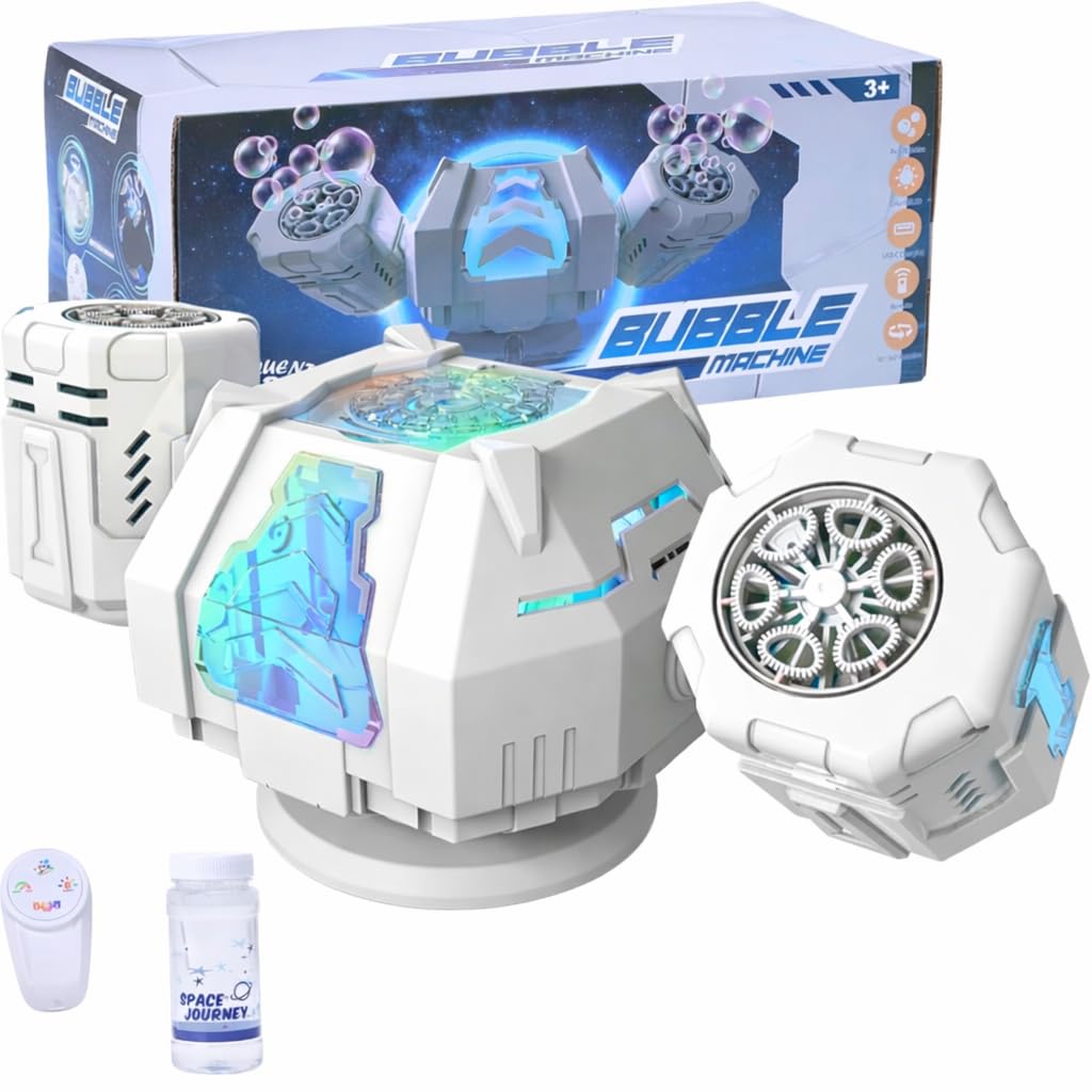 PANIED upgraded mecha-style bubble machine remote for easy, interactive bubble sessions.