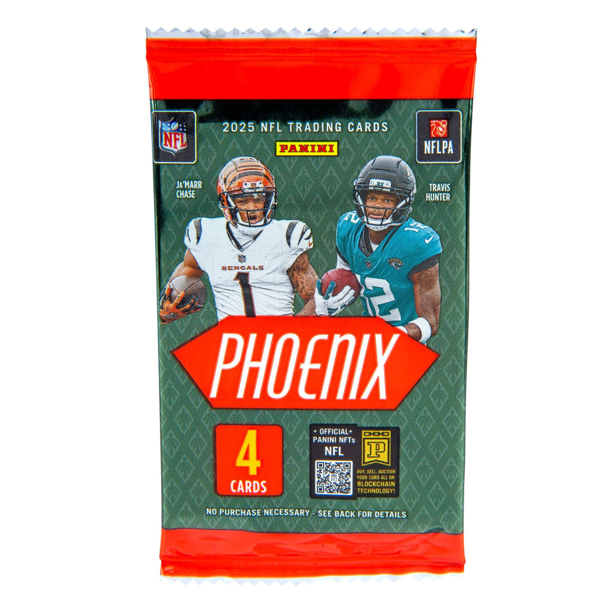 Panini FB Phoenix 25-26 Blaster box back view, includes card packs for collecting.