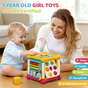 Panitu Busy board with musical controls supports sensory development and auditory curiosity.