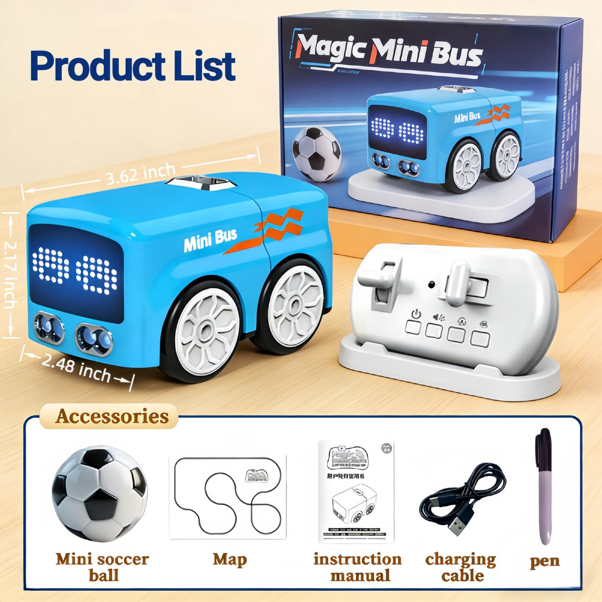 PanniOhye Magic Mini Bus marker and ball for interactive play