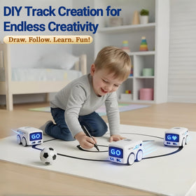 PanniOhye Magic Mini Bus line-tracking helps kids design tracks