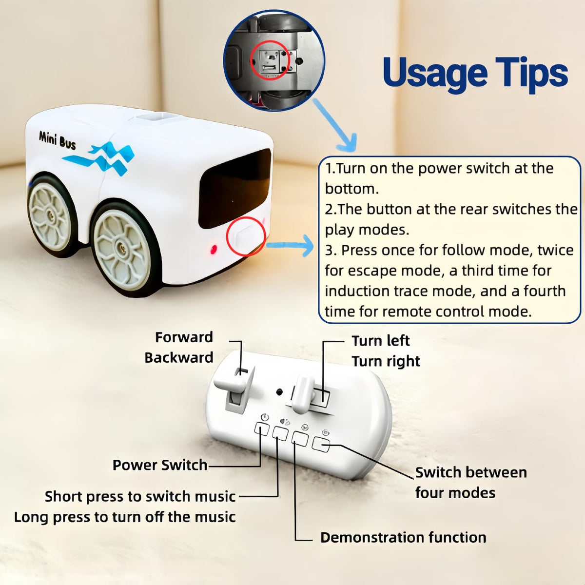 PanniOhye Magic Mini Bus Toy follows lines with precision for creative track building.