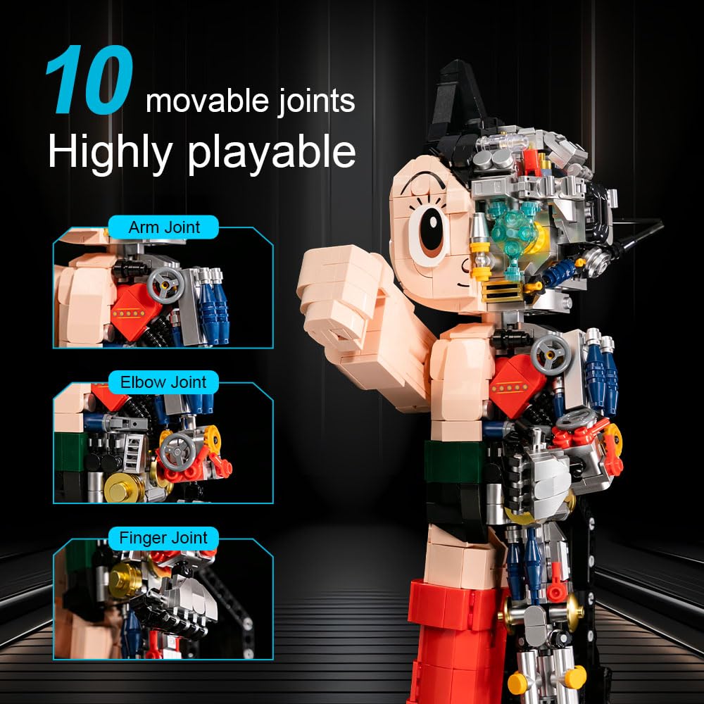Astro Boy half-mechanical detail captured on premium materials and decals.
