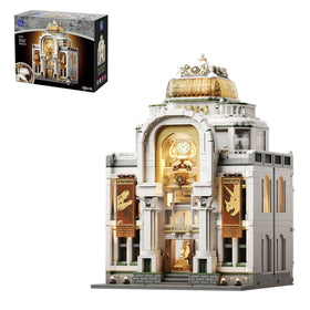 Pantasy light up dinosaur museum facade with Baroque details for home display.