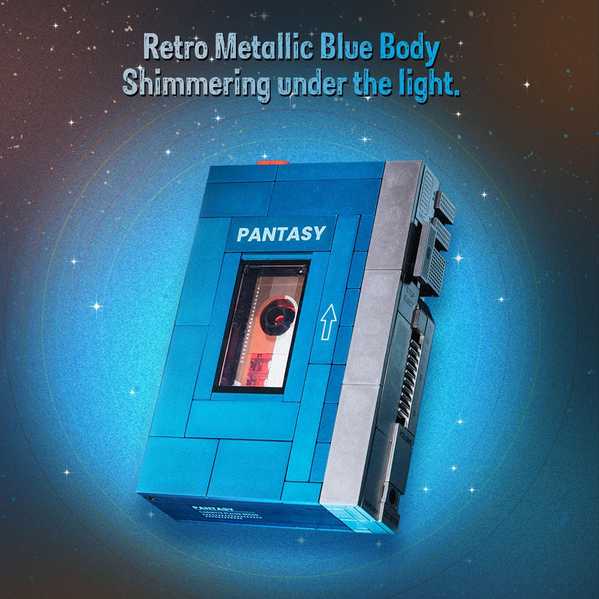 PANTASY metallic blue finish detail adds premium look and tactile shine.