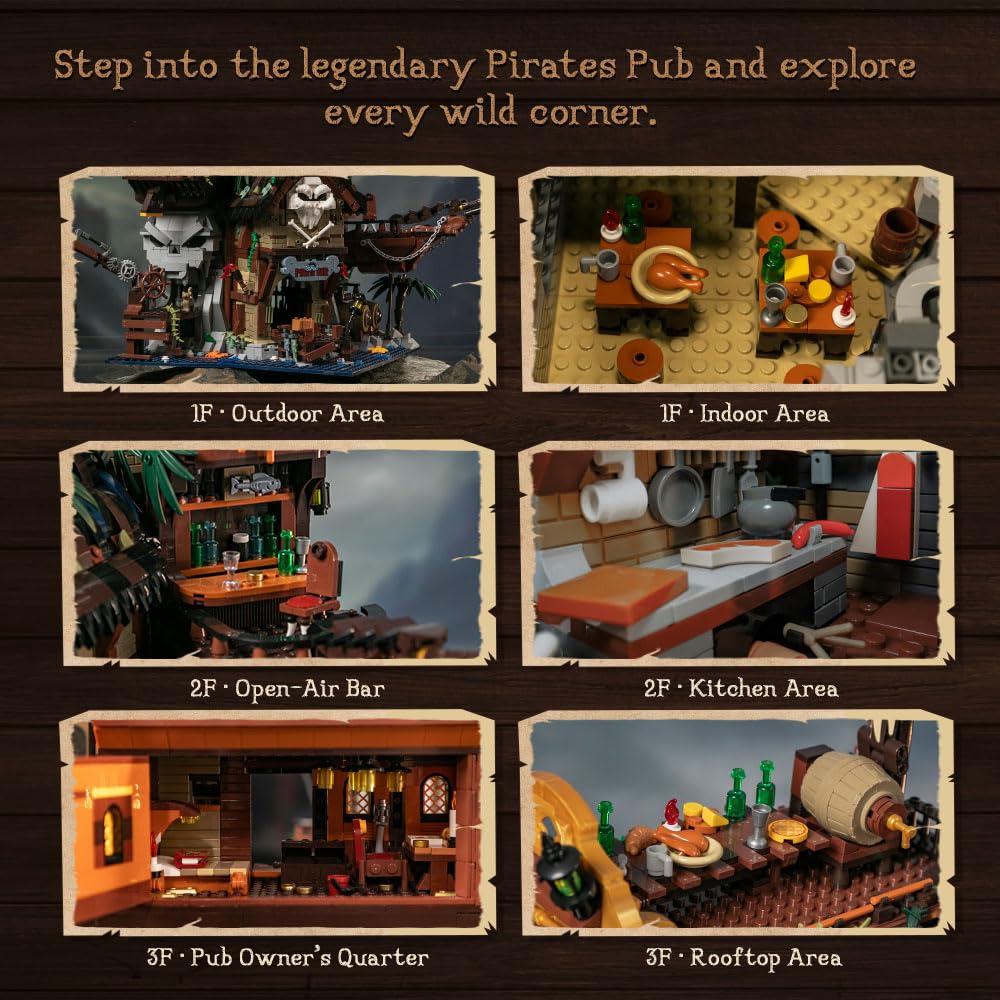 Pantasy Pirate Pub captain's cabin and sea-view terrace offer dramatic focal points.