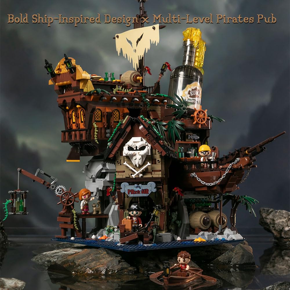 Pantasy Pirate Pub three-layer layout highlights storytelling potential in detailed dioramas.