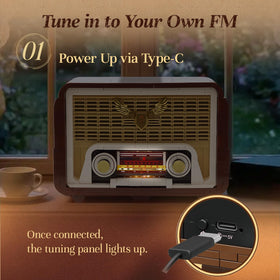Pantasy retro radio building set light module demonstrates warm ambient lighting