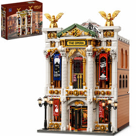 PANTASY Vintage European Grand Theater Building Set front view enhances display elegance and storytelling potential.
