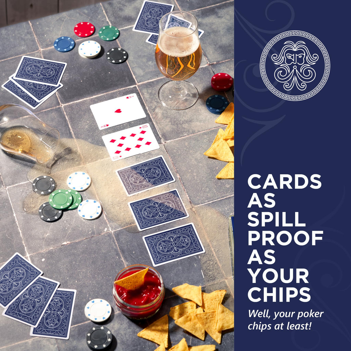 Pantheon Playing Cards durable flexible plastic for long-lasting card play.