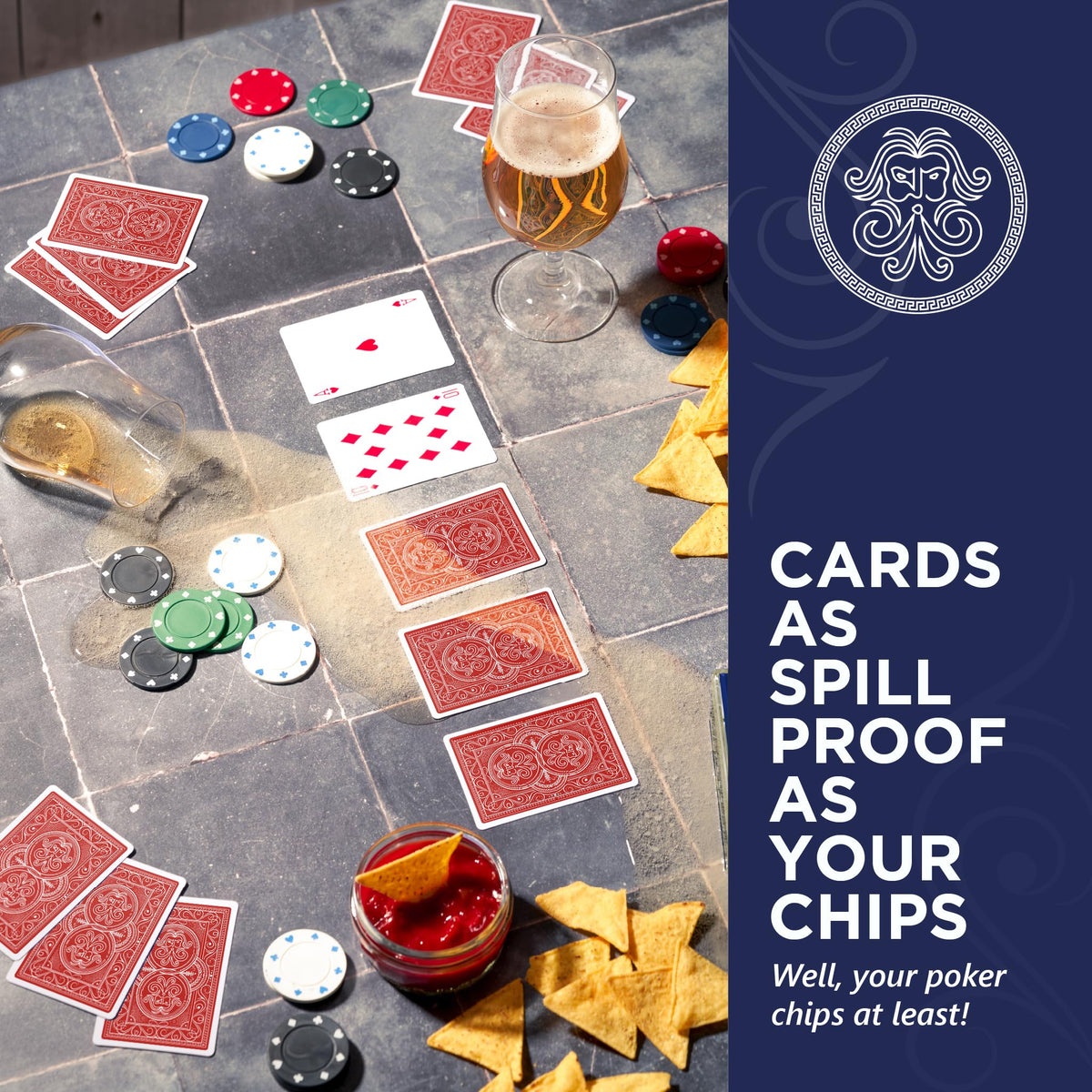 Pantheon Playing Cards durable PVC construction emphasizes flexible, long-lasting durability.