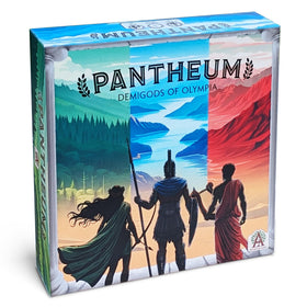 Pantheum Demigods of Olympia box art inviting family game night with mythic vibes