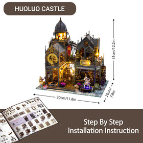 PANZIYU DIY miniature house pieces showing modular components for stress-free assembly.