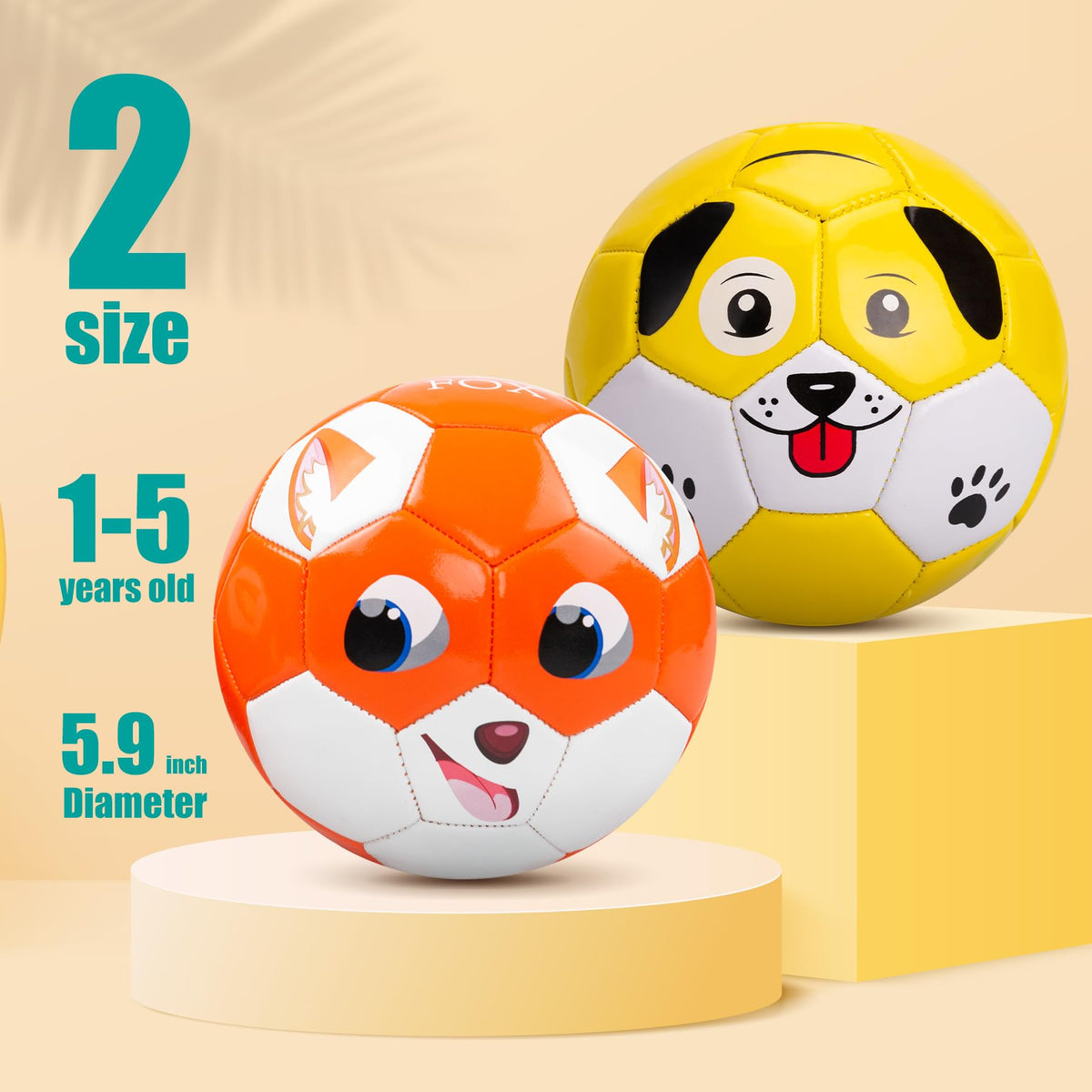 Paokoo ball with puppy design encourages kicking for toddlers