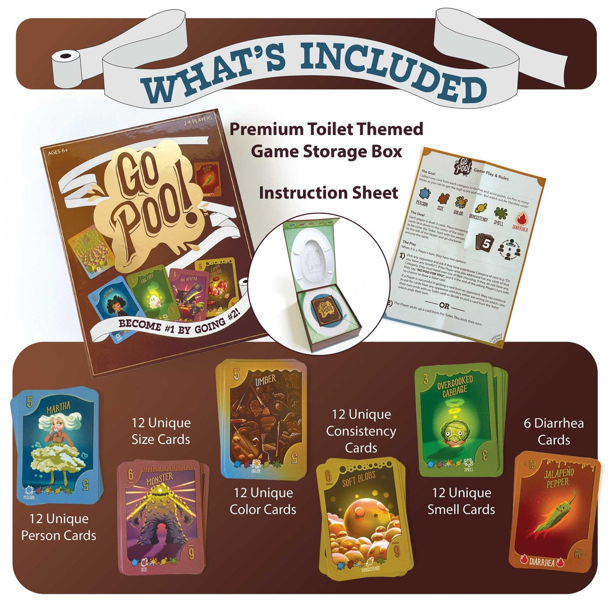 Paper House Go Poo Game card artwork highlighting playful gross humor