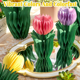 PAPER JAZZ tulip honeycomb centerpiece medium lavender for pastel table styling