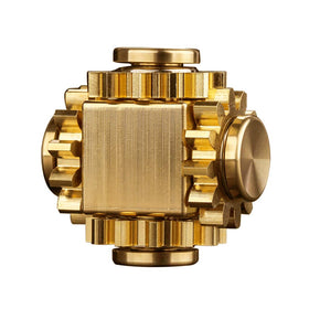 PAPUKA Pure Brass Cube Gears Linkage front view for focused work sessions.