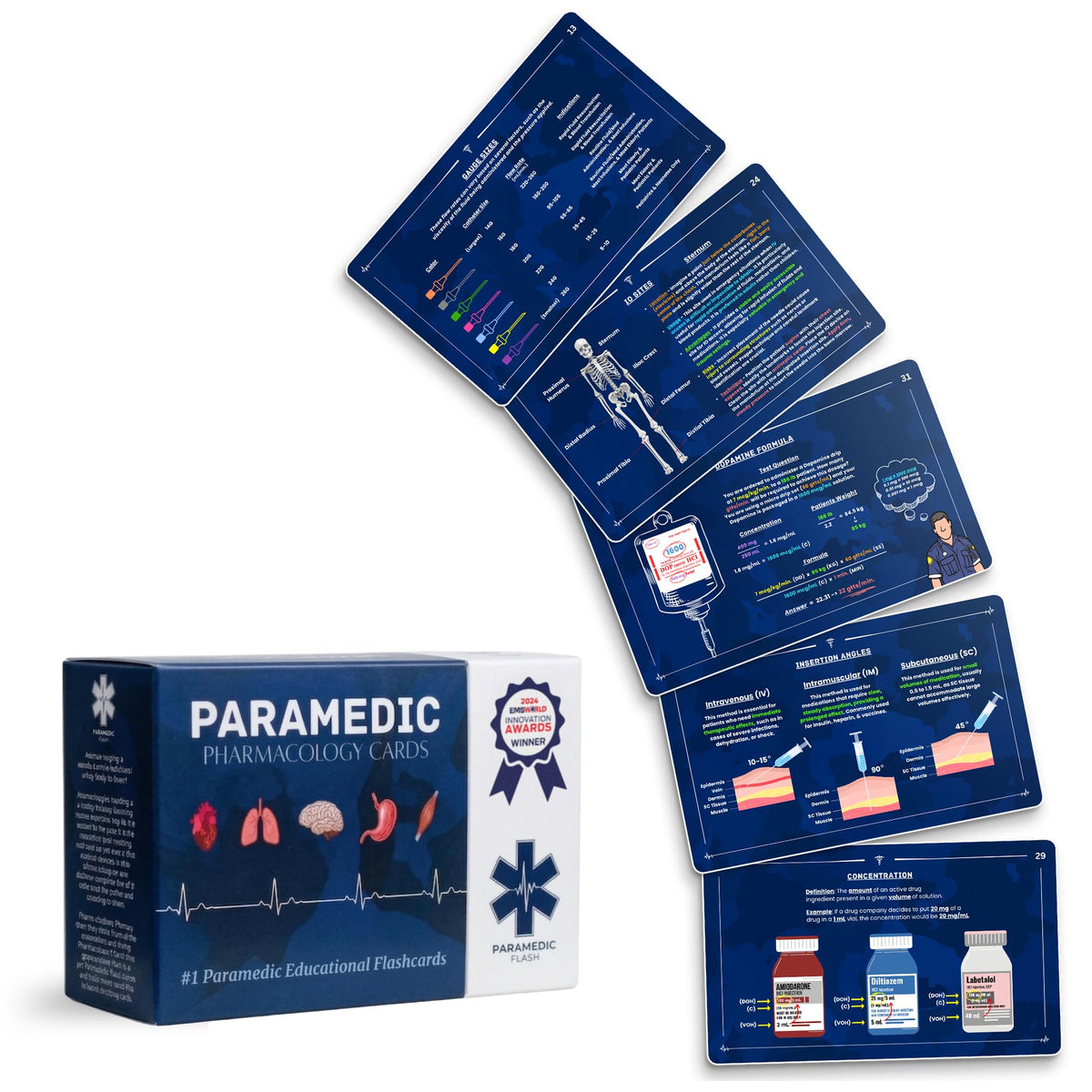 Paramedic Flashcards EMT cover with bold branding for quick EMS exam prep