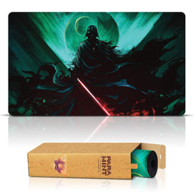 Paramint Dark Lord stitched playmat top view protects cards during intense MTG sessions.